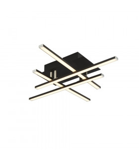 Plafoniera LED integrata Matrix Acciaio dolce Nero opaco 4 lampadine 8,5 cm