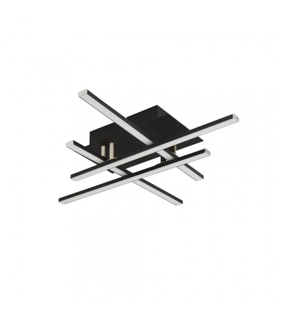 Plafonnier LED intégré Matrix Acier doux Noir mat 4 ampoules 8,5cm