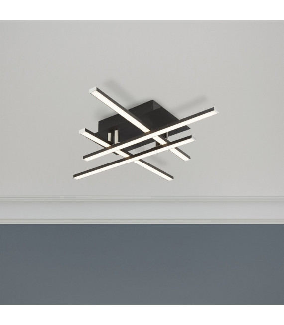 Plafoniera LED integrata Matrix Acciaio dolce Nero opaco 4 lampadine 8,5 cm