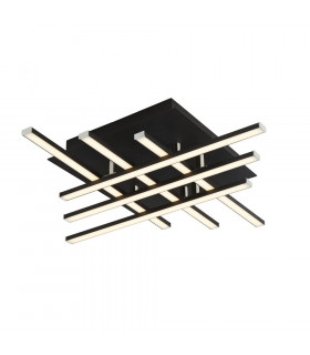 Plafoniera LED integrata Matrix Acciaio dolce Nero opaco 6 lampadine 8,5 cm