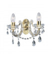 Applique murale Marie Therese Cristal de verre Laiton poli 2 ampoules 20cm