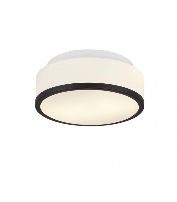 Plafonnier salle de bains Cheese Verre,acier doux blanc noir 2 ampoules 9,5cm