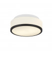 Plafonnier salle de bains Cheese Verre,acier doux blanc noir 2 ampoules 9,5cm