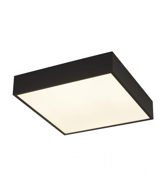 Plafoniera da bagno Zeus Alluminio, plastica bianca, opale bianco, Nero