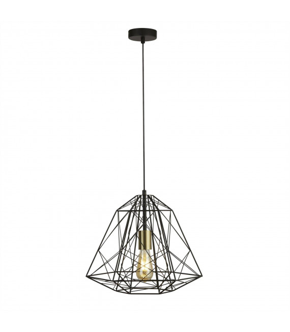 Geometric Pendant Steel Matt black 1 bulb 35cm