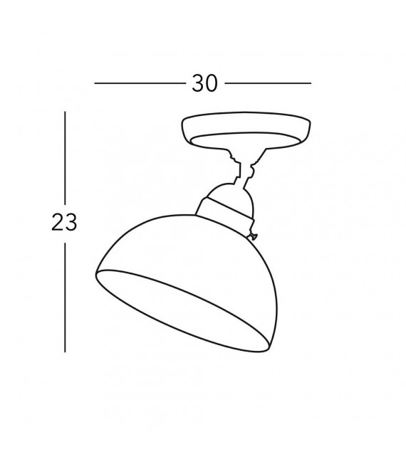 Plafonnier Nonna Laiton antique 1 ampoule 23cm