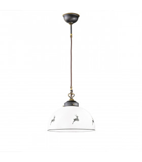 Suspension Nonna Laiton antique 1 ampoule 22cm