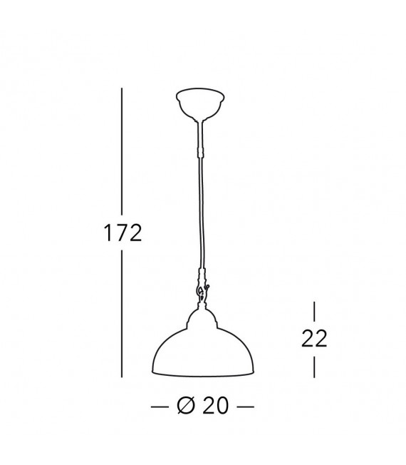 Nonna lámpara colgante Latón envejecido 1 bombilla 22cm