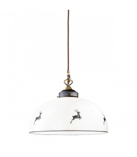 Suspension Nonna Laiton antique 1 ampoule 32cm