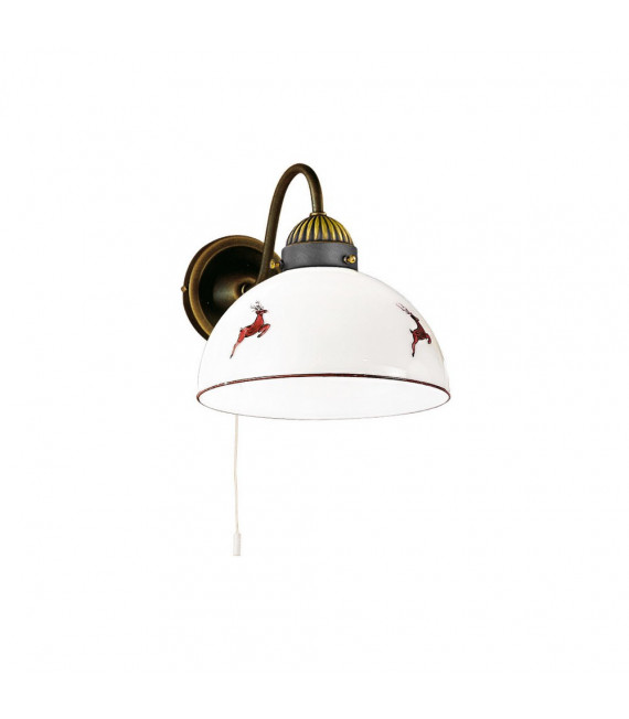 Lampe mit Lampenschirm Nonna Antikmessing matt 1 Glühbirne 20cm