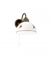 Lampe avec abat jour Nonna Laiton antique mat 1 ampoule 20cm