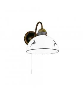 Lampada con paralume Nonna Ottone antico 1 lampadina 20cm