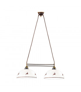 Lampada a sospensione Nonna Ottone antico opaco 2 lampadine 25cm