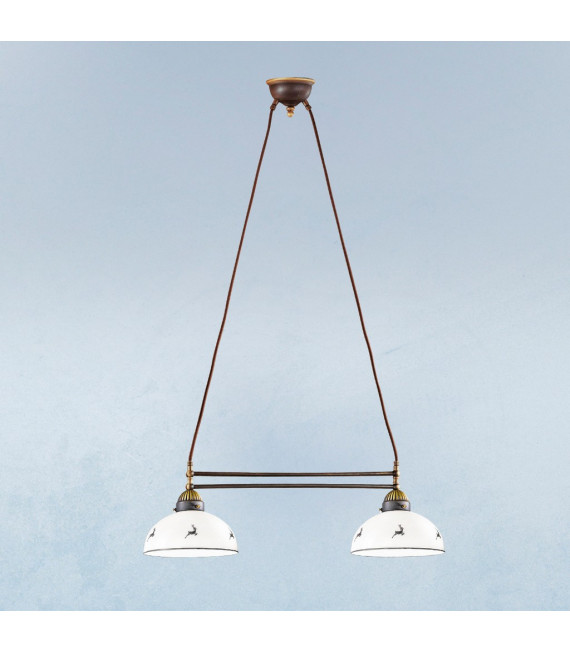 Nonna Pendelleuchte Messing Antik 2 flammig 21cm