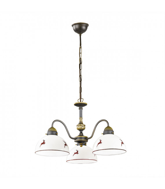 Lampada a sospensione Nonna Ottone antico 3 lampadine 30cm