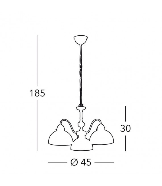 Nonna pendant lamp Antique brass 3 bulbs 30cm