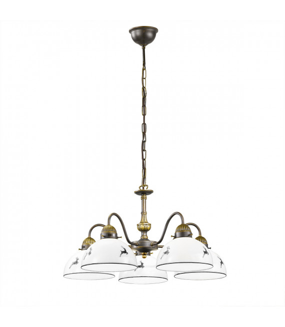 Nonna pendant lamp Antique brass 5 bulbs 35cm