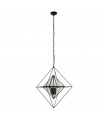 Suspension Diamond Acier doux Noir 3 ampoules 58cm