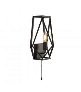 Aplique Chasis Acero dulce Negro mate 1 bombilla 30cm