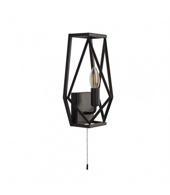 Applique murale Chassis Acier doux Noir mat 1 ampoule 30cm