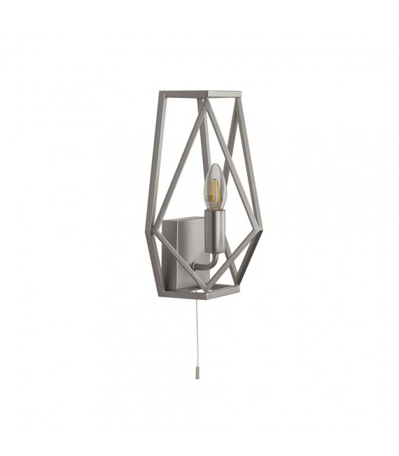 Wall light Chassis Mild steel Satin silver 1 bulb 30cm