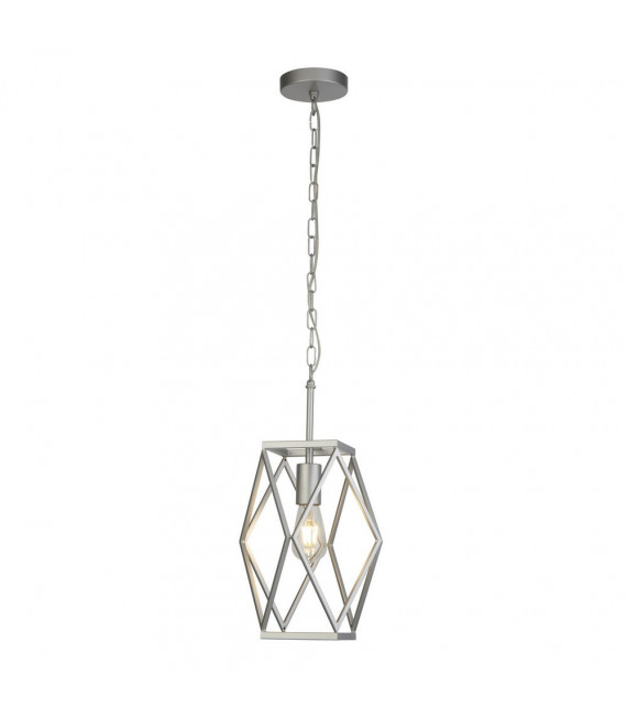 Chasis colgante Acero dulce Plata satinada 1 bombilla 44cm