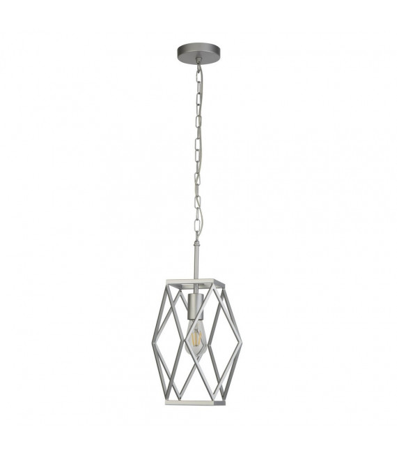 Suspension Chassis Acier doux Argent satiné 1 ampoule 44cm