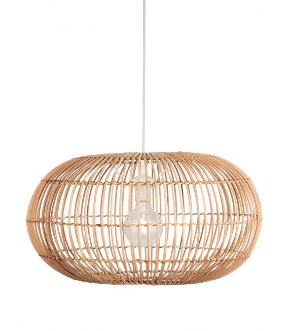 Bali Colgante Acero, Ratán Natural 1 bombilla 26cm