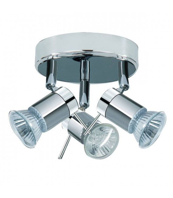 Plafonnier Spot Aries Métal Argent satiné,chrome 3 ampoules 13cm