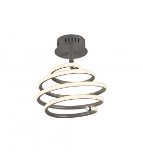 Plafoniera LED Integrata Swirl Grigio Acciaio Dolce 36 Cm