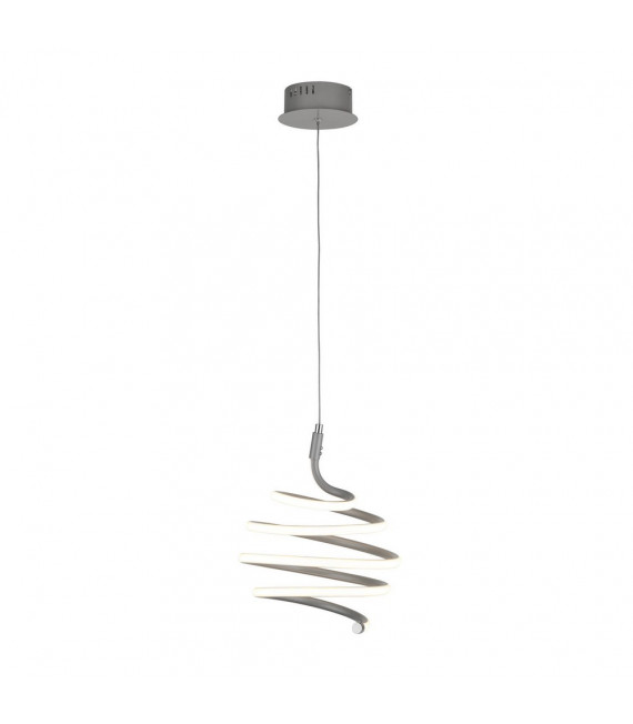 Plafonnier LED intégré Swirl Acier doux Gris 34 Cm
