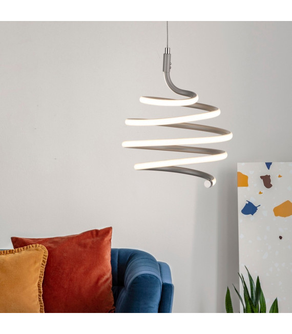 Plafonnier LED intégré Swirl Acier doux Gris 34 Cm
