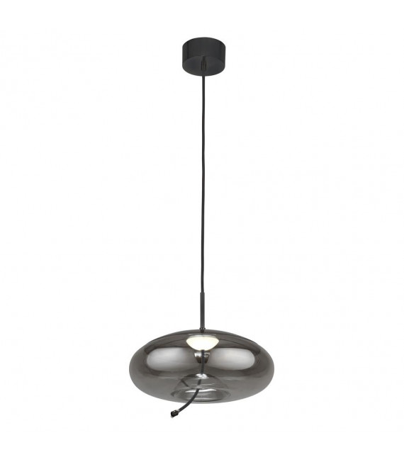 Lisbon Pendant Glass, mild steel Black glass, smoked 1 bulb 30cm