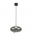 Suspension Lisbon Verre,acier doux Verre noir,fumé 1 ampoule 30cm