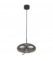 Suspension Lisbon Verre,acier doux Verre noir,fumé 1 ampoule 30cm