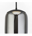 Suspension Lisbon Verre,acier doux Noir,verre fumé 1 ampoule 43cm