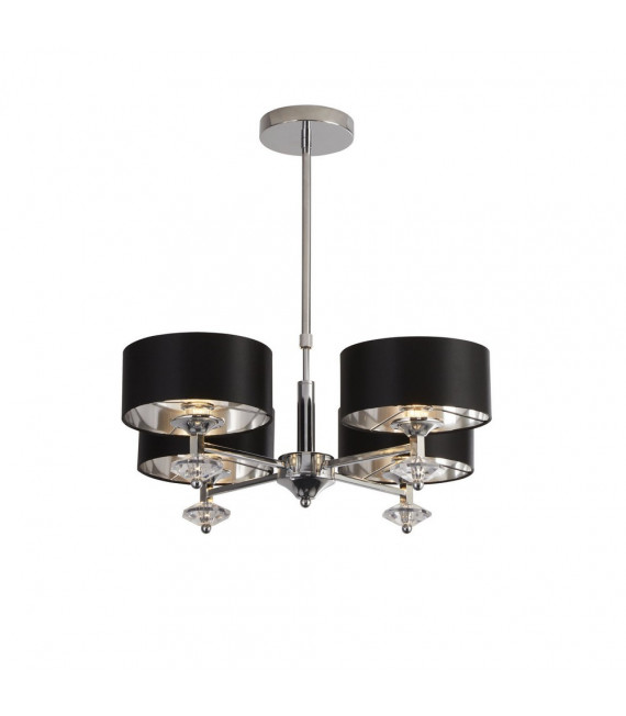 Ciondolo New Orleans Mild Steel Chrome 4 lampadine 54cm