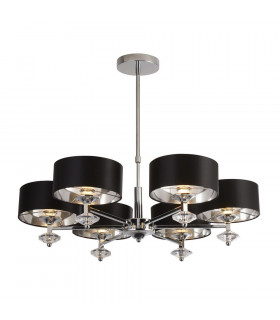 Suspension New Orleans Acier doux Chrome 6 ampoules 54cm