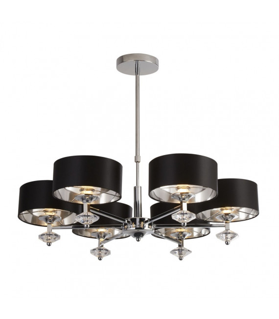 Ciondolo New Orleans in acciaio dolce cromato 6 lampadine 54 cm