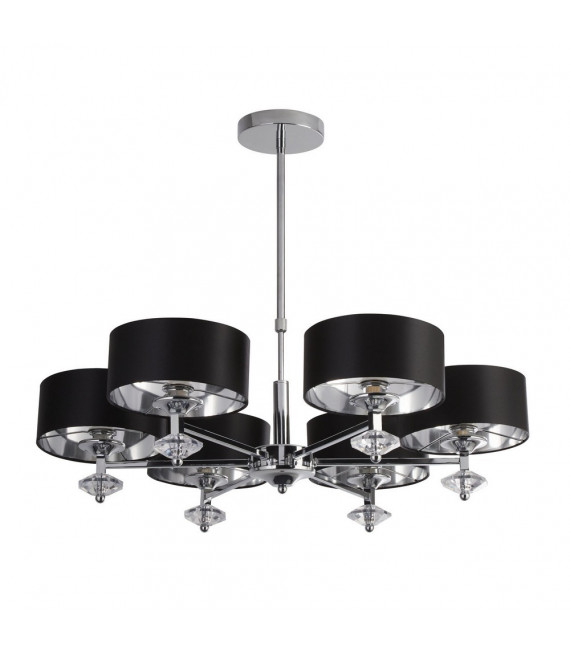 Suspension New Orleans Acier doux Chrome 6 ampoules 54cm