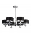 New Orleans Mild Steel Chrome Pendant 6 bulbs 54cm