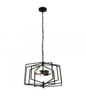 Colgante Slinky Acero dulce Negro mate 3 bombillas 50cm