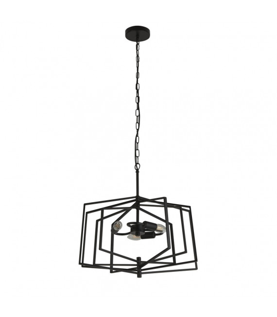 Slinky pendant Mild steel Matt black 3 bulbs 50cm