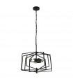 Suspension Slinky Acier doux Noir mat 3 ampoules 50cm