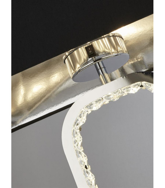 Stehleuchte Aura Glas, Stahl, Edelstahl Chrom, Schwarz, Transparent 1 Glühbirne 136cm