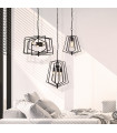 Suspension Slinky Acier doux Noir mat 1 ampoule 44cm