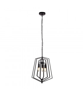 Slinky pendant Mild steel Matt black 3 bulbs 55cm