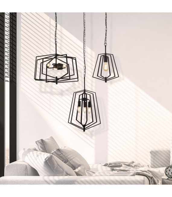Slinky Pendelleuchte Stahl mattschwarz 3-flammig 55cm