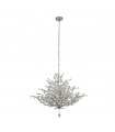 Suspension Bouquet Glass, Mild Steel Chrome, Clear 11 bulbs 62cm