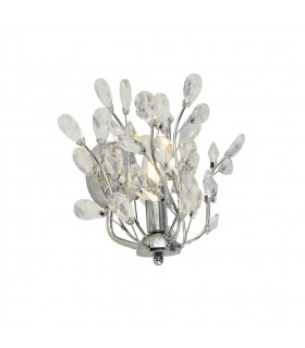 Applique design Bouquet 1 lampadina Vetro, acciaio dolce Cromo, Trasparente